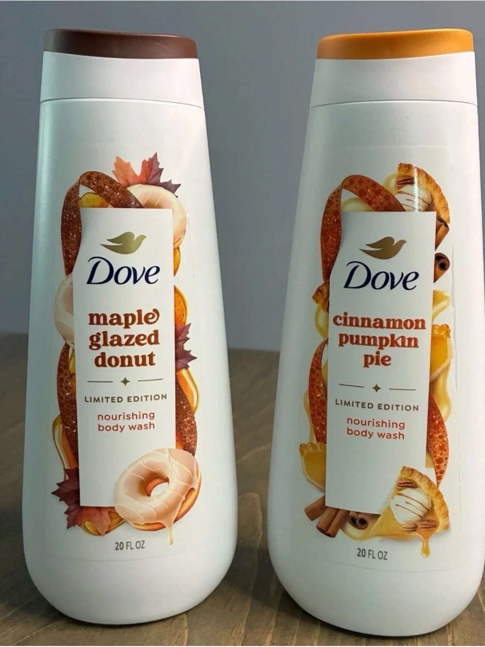 Limited. Edition Dove Body Wash Maple Glazed Donut and Cinnamon Pumpkin Pie 1 ea